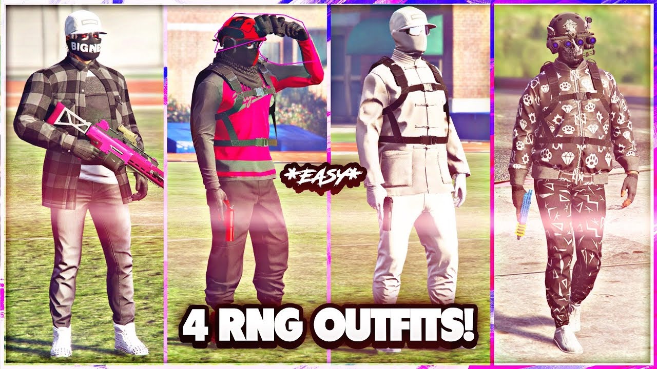 GTA 5 ONLINE *4 EASY Run and Gun(RnG) Outfits! Using Clothing Glitches! NoT Modded