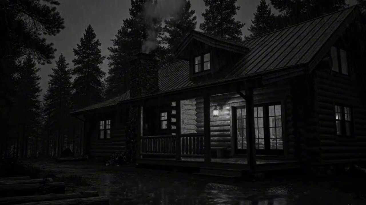 Relaxing Cabin Rainstorm with Loud Thunder for Sleep, Study, Meditation