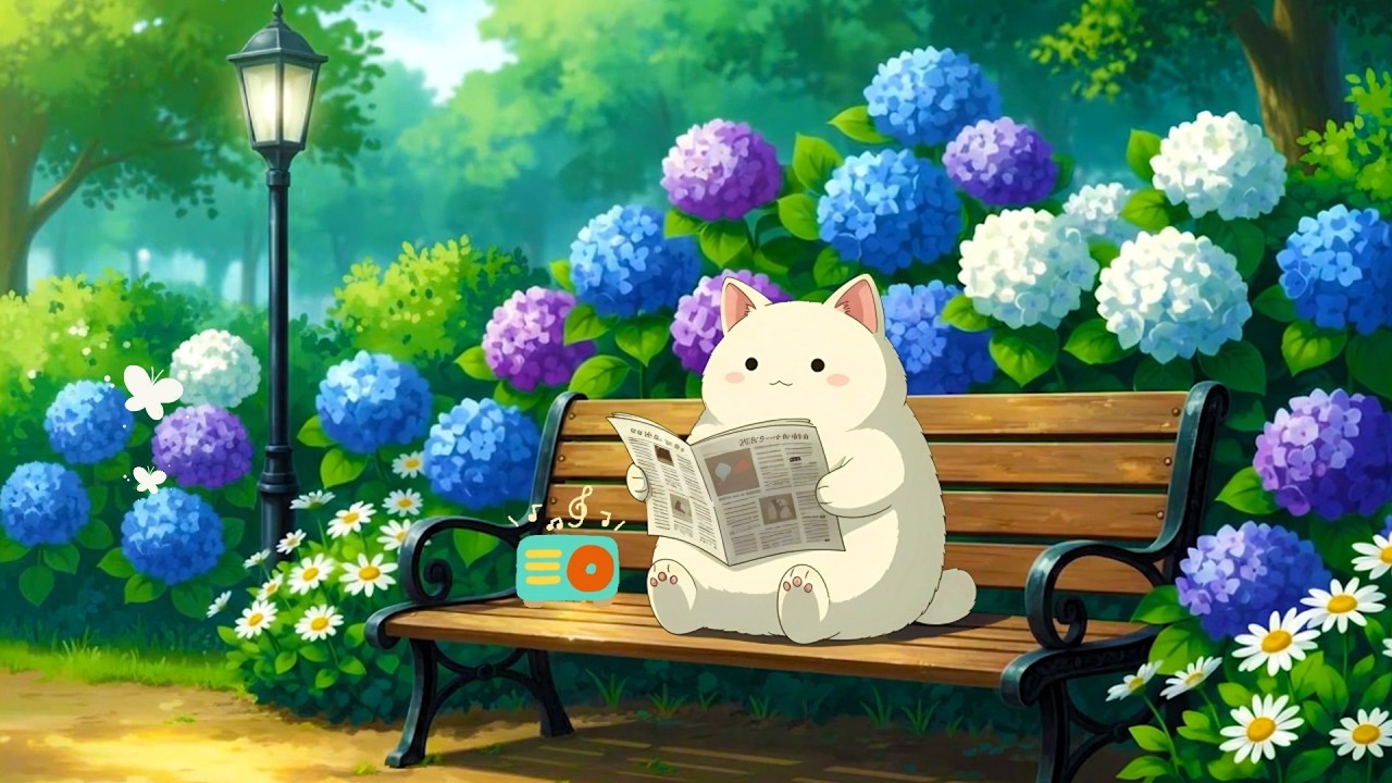 A quiet bench in bloom 🌿 relaxing chillhop to calm your mind