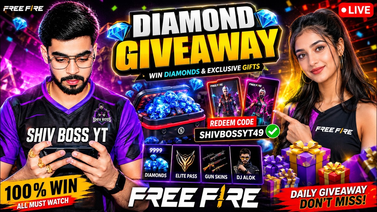 🔴  FREE DIAMONDS 💎 BAS LIVE ME AAO 😱 FREE FIRE GIVEAWAY 🔥| FREE FIRE | #shorts #freefire #shortslive