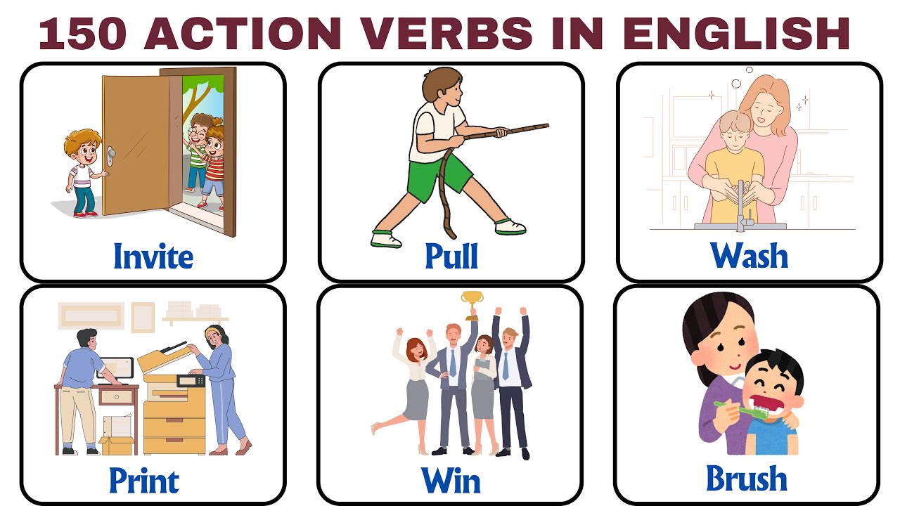 150 Action Verbs with Example Sentences | Learn English Verbs for Daily Use | Action Verbs | Phrases