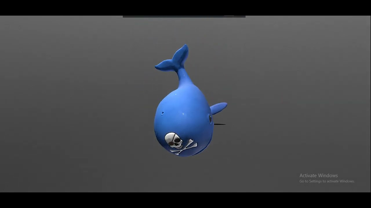 LITTLE BLUE WHALE Dive Play Fbx Pbr