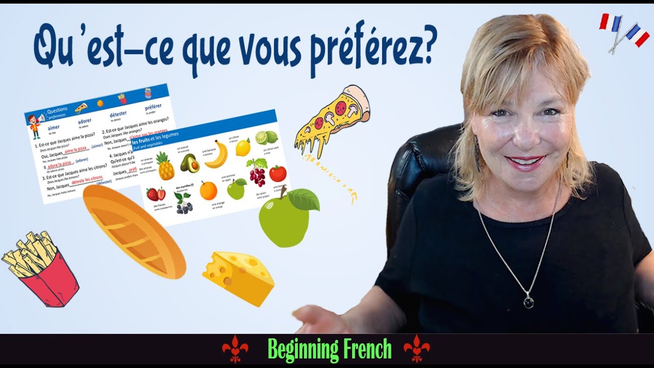 Beginner French Vocabulary: Talking about Food and likes, dislikes and preferences | La nourriture