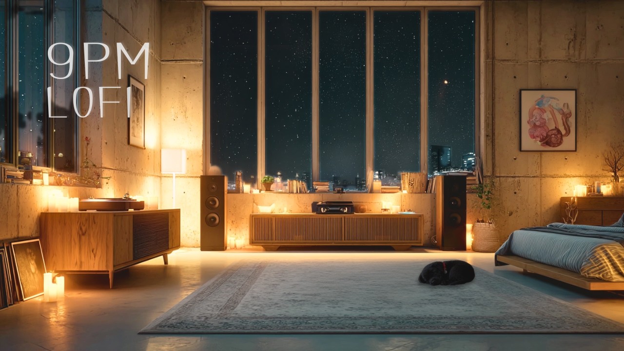 9PM Night Lofi | Time to Unwind | Peaceful Night Indoors | Gentle Acoustic Guitar