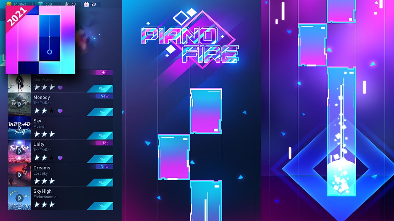 Piano Fire - EDM Music & New Rhythm - Gameplay Walkthrough Parte 1 (Android, IOS)