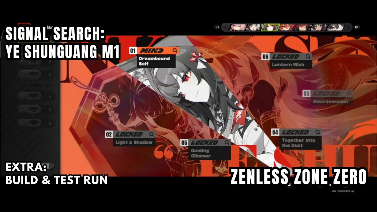 [Zenless Zone Zero Signal Search] Ye Shunguang M1 - Pulls, Build, & Test Run