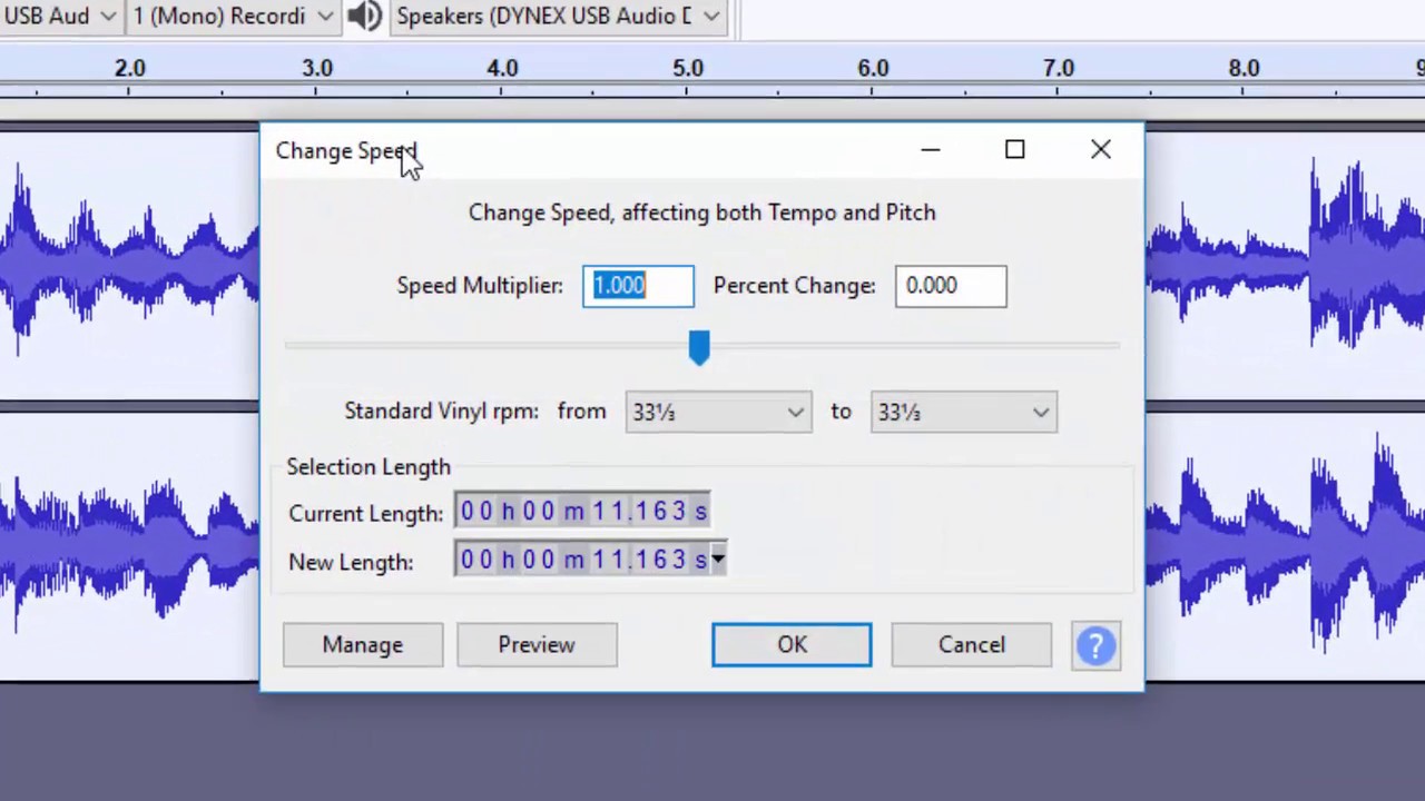 Audacity Effects: Speed, Echo, Volume