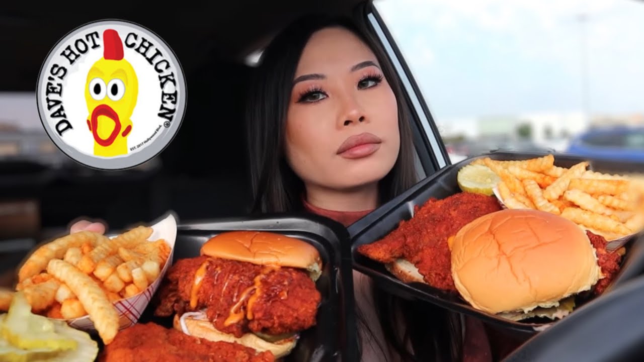 ASMR DAVE'S HOT CHICKEN MUKBANG #chickendinner #asmreating #eating