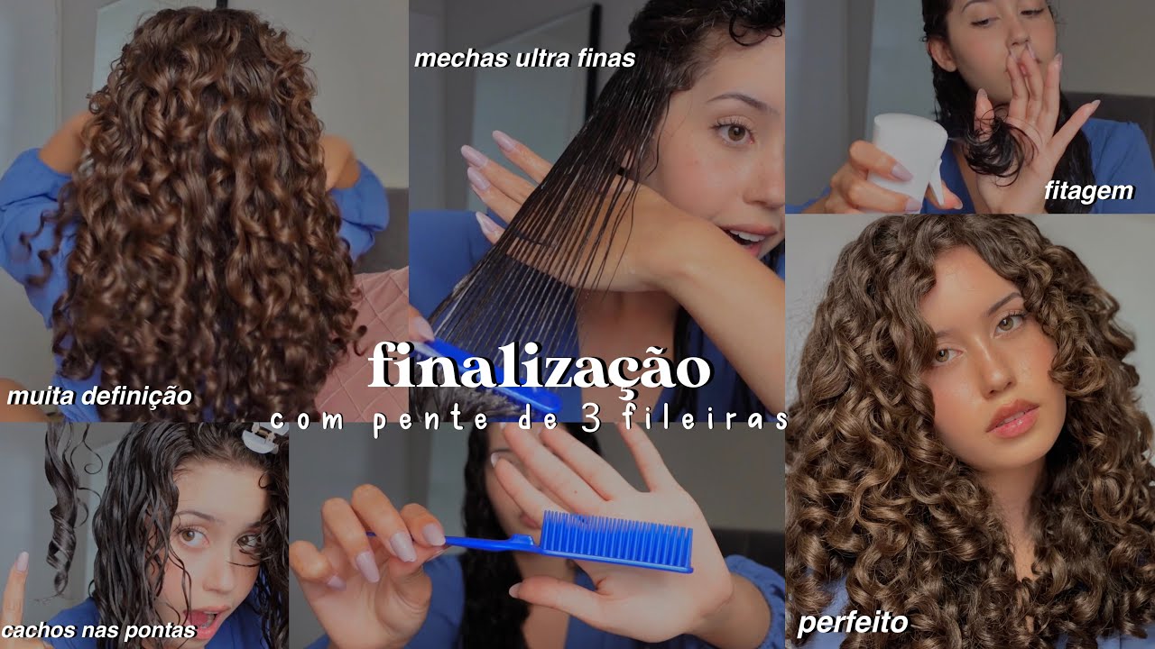 finalizei meu cabelo com o pente de 3 fileiras 💙