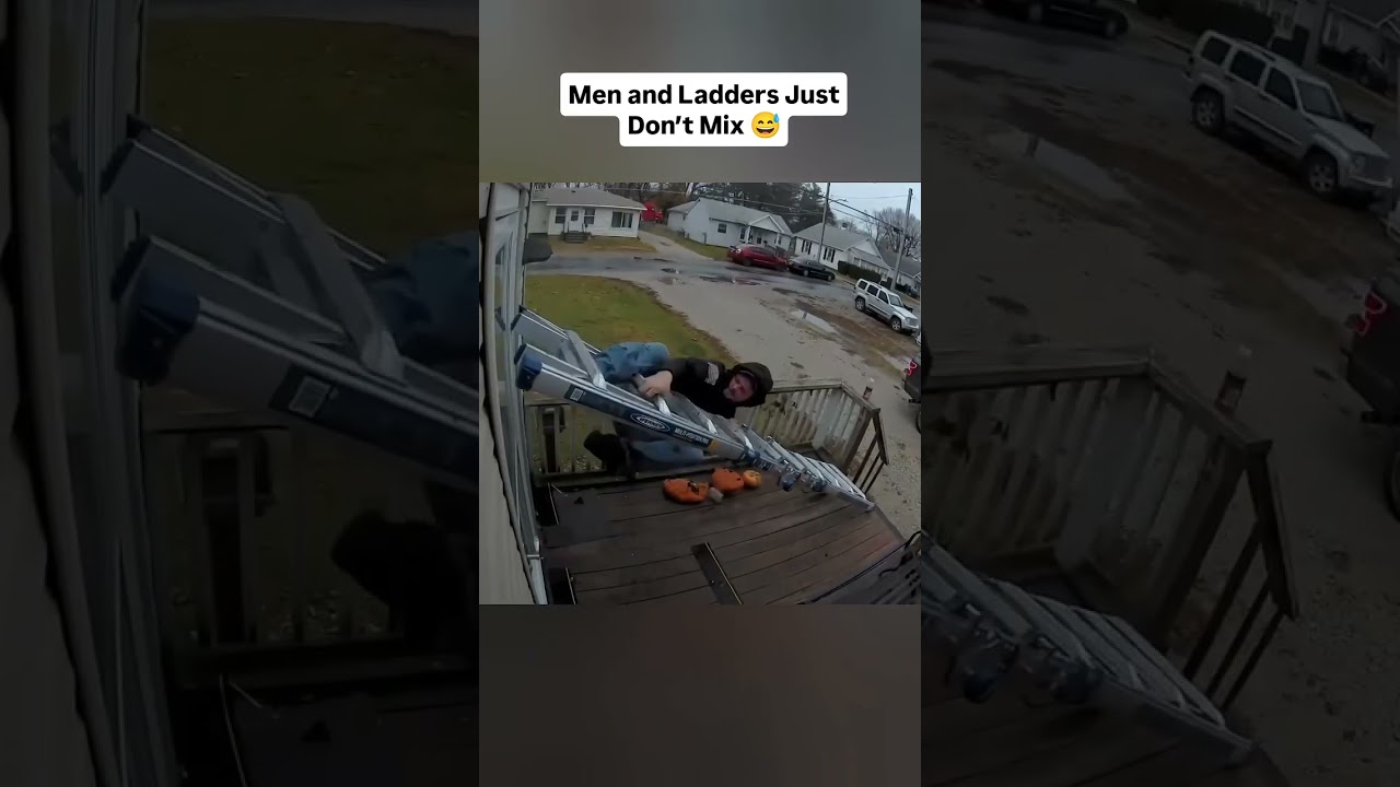 The Hilarious Blunders of Men, Ladders, and DIY Disasters! #shorts #funny #humor #fails