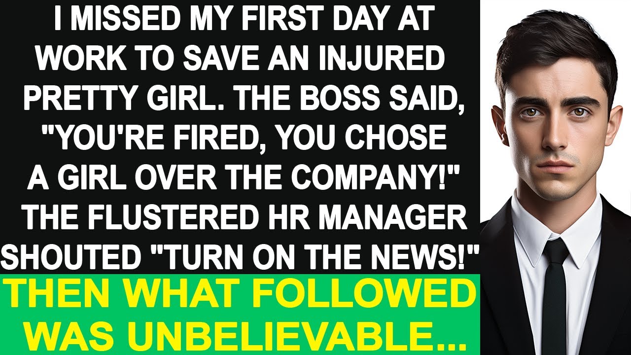 I missed my first day at work to save an injured pretty girl and got fired. The HR manager panicked.