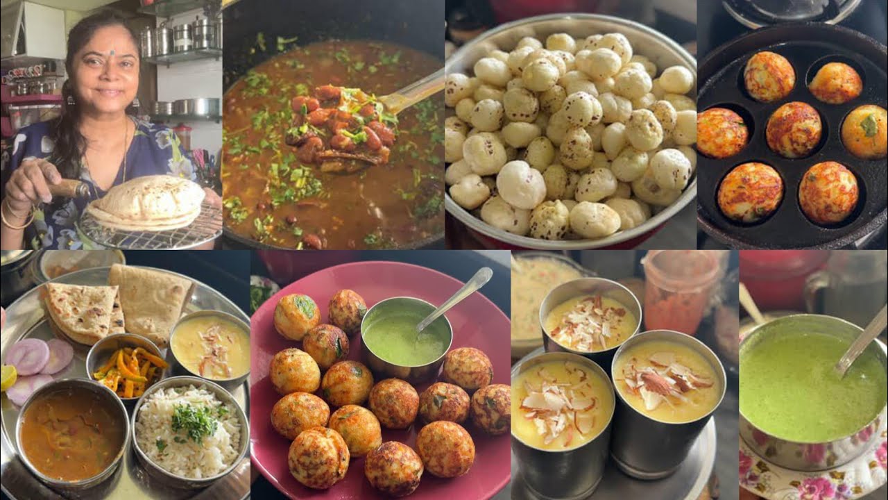 garmi में lagatar +Breakfast & Lunch🍱 instant suji appe🌺 makhana🌺 rajma🌺 chatni🌺 aamras🌺 phulka roti