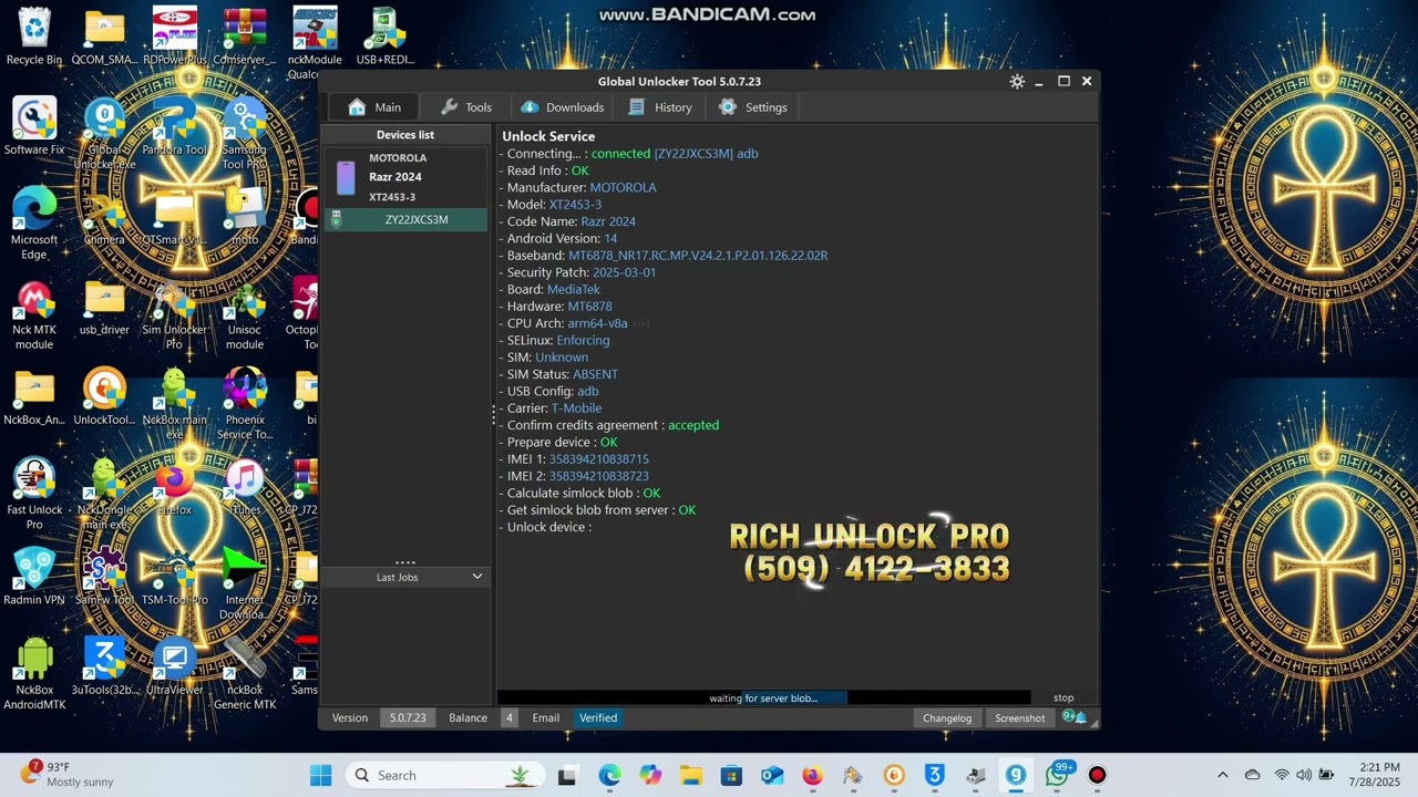 UNLOCK SIM MOTO RAZR 2024 WITH GLOBAL UNLOCKER TOOL 💻