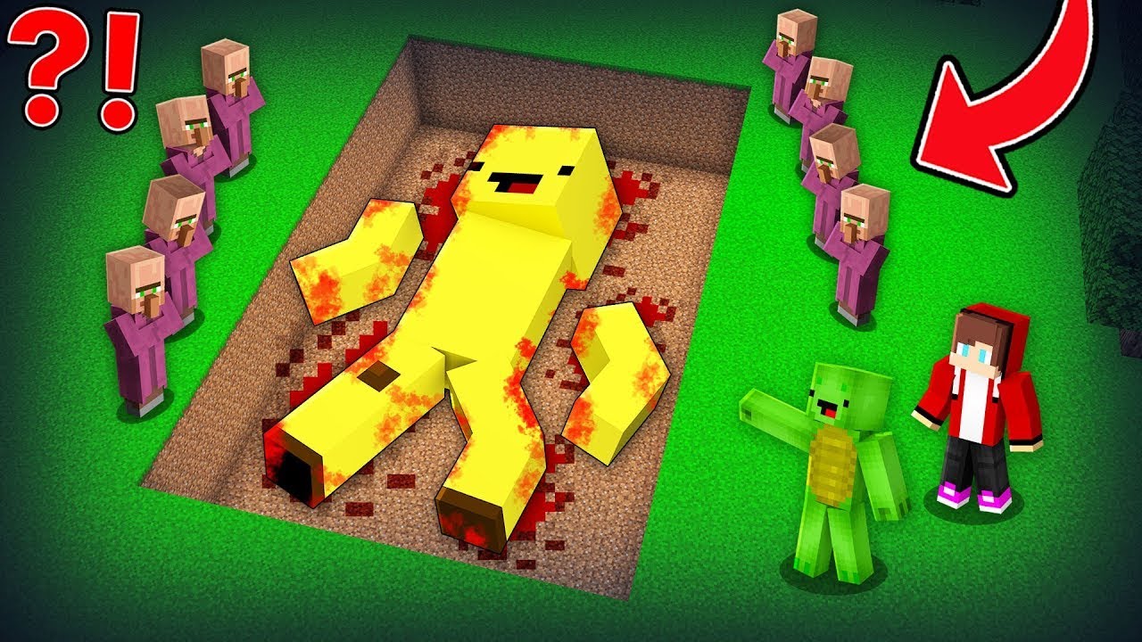 Who Buried GIANT Banana Kid ALIVE ? JJ and Mikey Found Him in Minecraft Maizen!