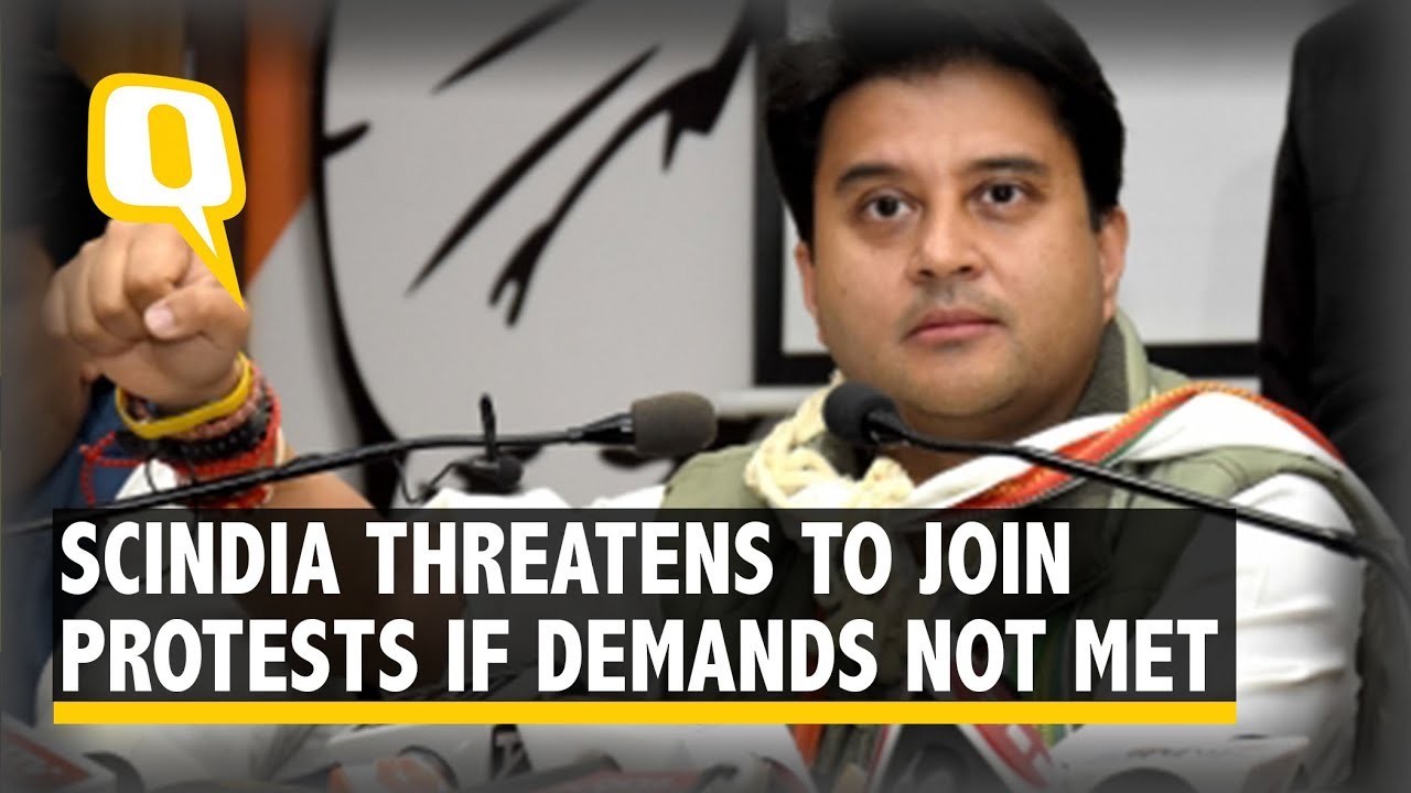 Scindia Threatens to Join Teachers Protest if Promise Aren&rsquo;t Kept | The Quint