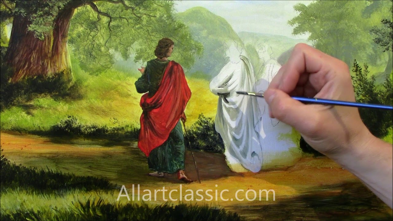 Religious Painting-Way to Emmaus by Robert Zund