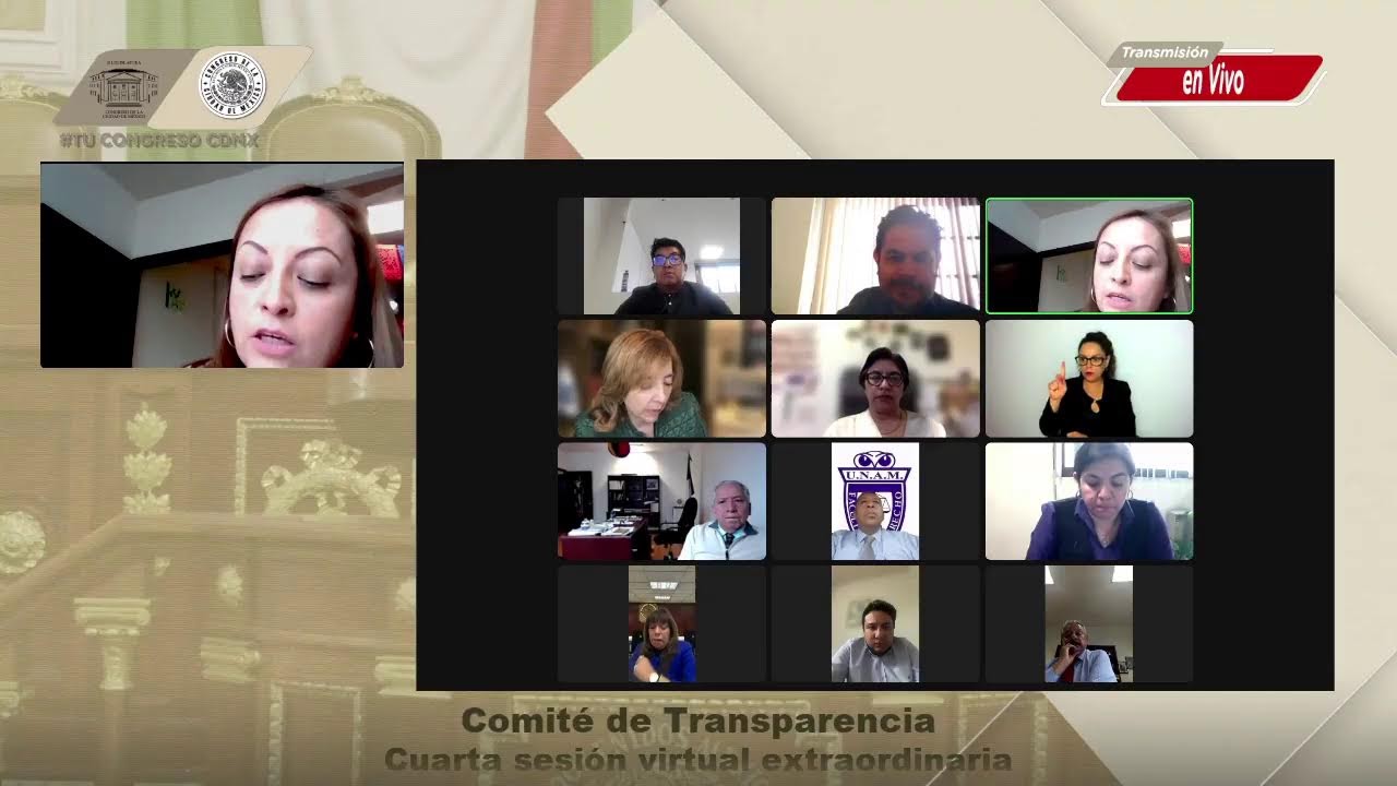 #EnVivo | Cuarta sesión virtual extraordinaria del Comité de Transparencia.