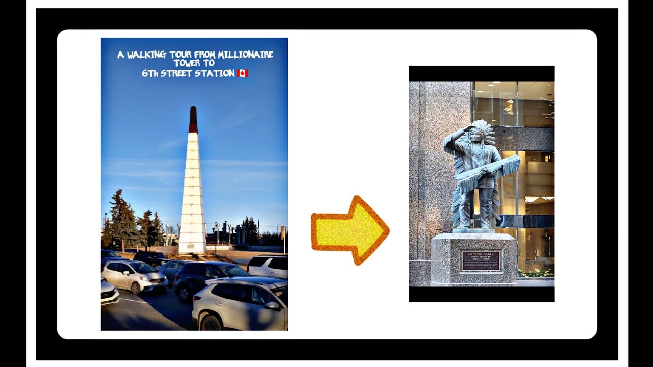 DOWNTOWN CALGARY WALK 🇨🇦 - VIBRANT WALKING TOUR ON MILLENNIUM CLOCK TOWER TO 6th STREET STATION 