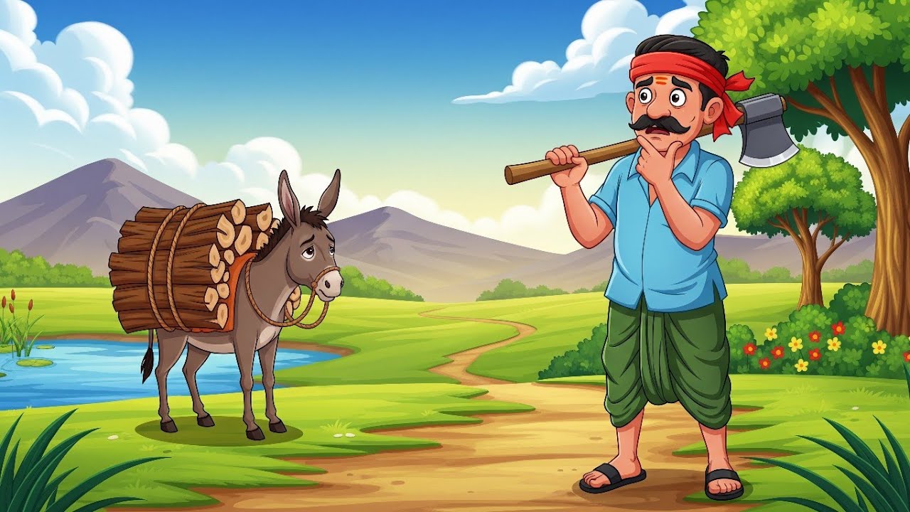 लकड़हारे का भाग्य और विचित्र गधा | kahani | Moral Stories | cartoon kahani | khaniyan | hindi kahani