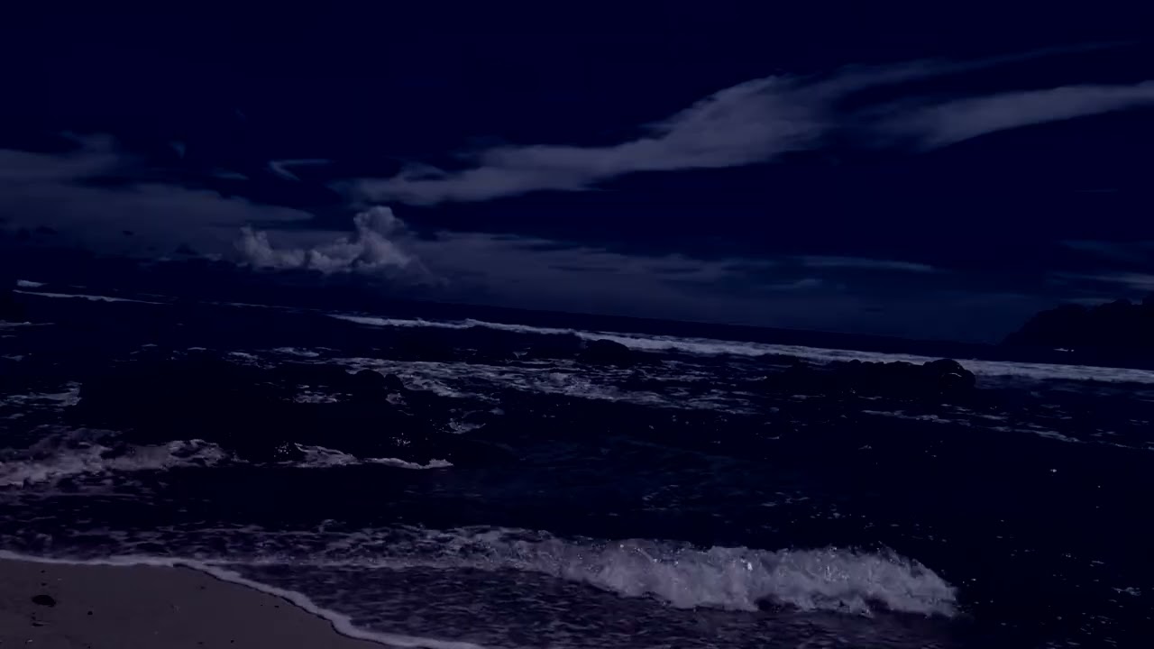 Blue Ocean Waves for Relaxation and Sleep | A Moonlit Tide for Peace