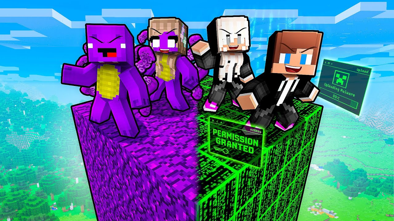 JJ and Mikey: DARK vs HACKER FAMILY BATTLE in Minecraft - Maizen