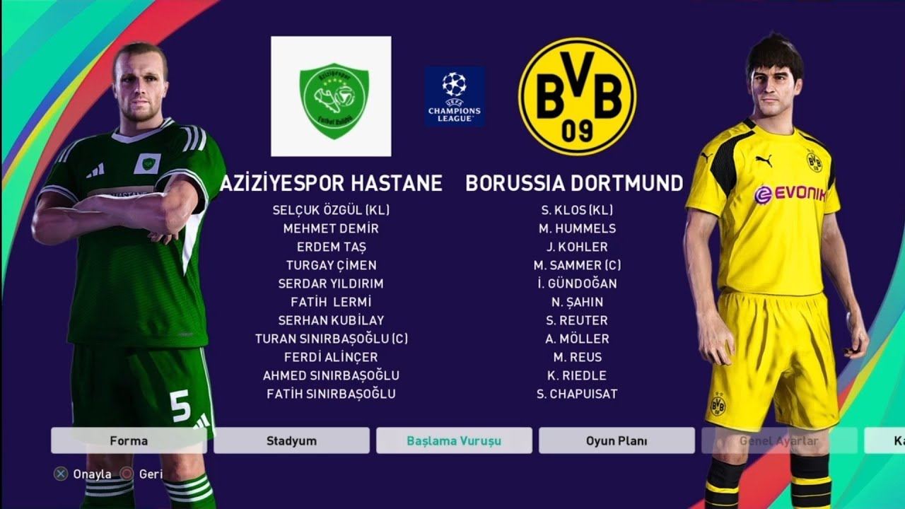 2025-26 UCL A grubu 1.maçlar Aziziyespor Hastane B.Dortmund