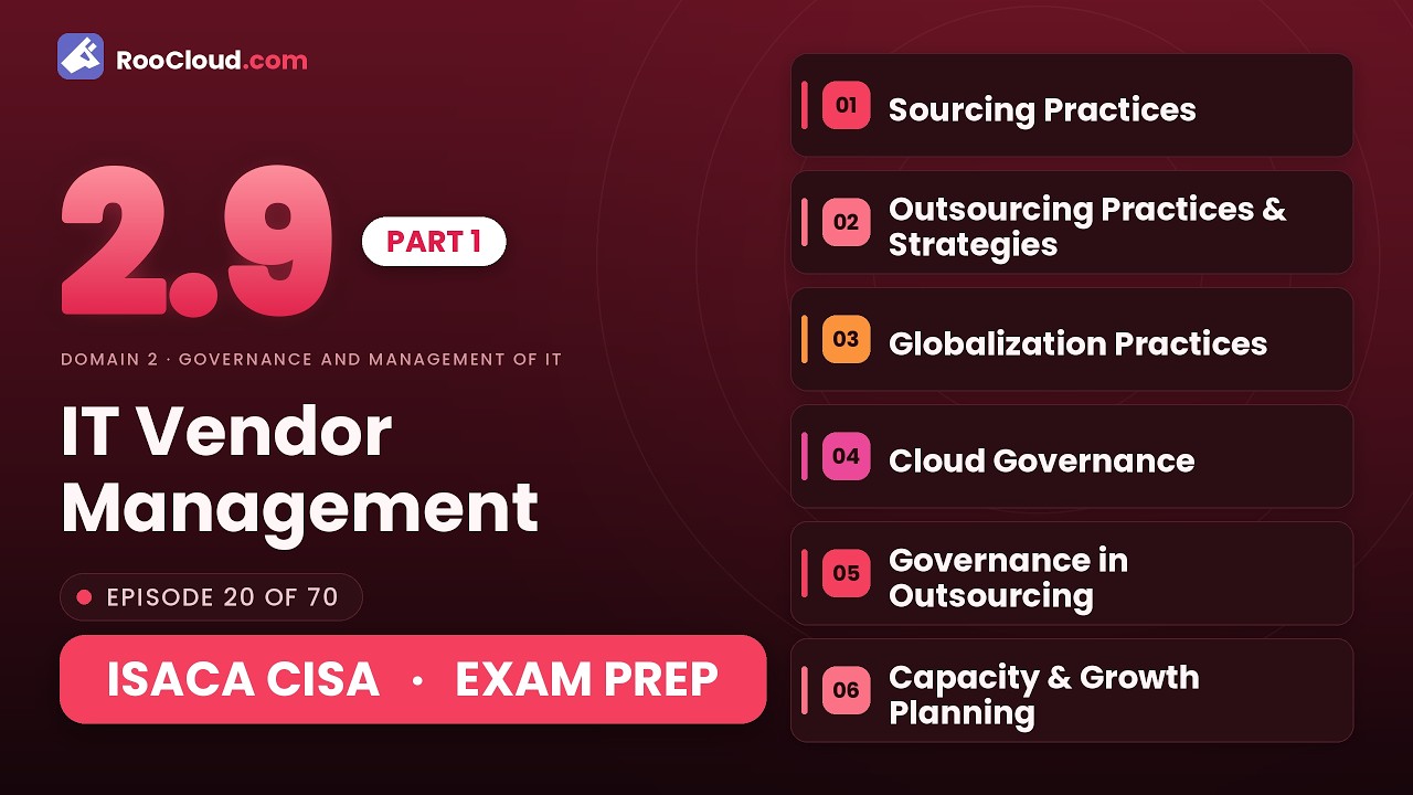 ISACA CISA 2.9 - IT Vendor Management (Part 1 of 2) - Exam Prep