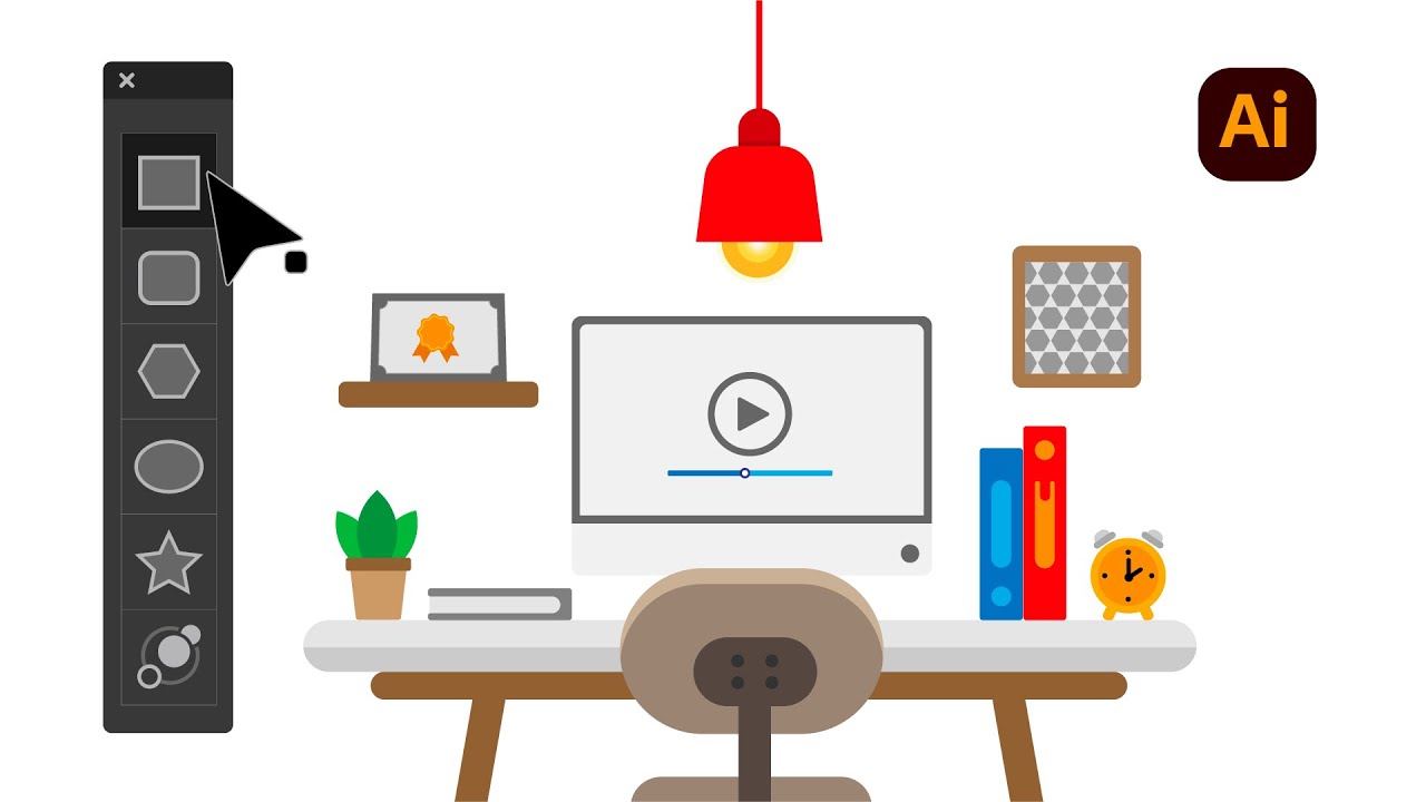 Adobe illustrator Eğitimi | Şekil Araçları ile Kolay Çizim Yapın