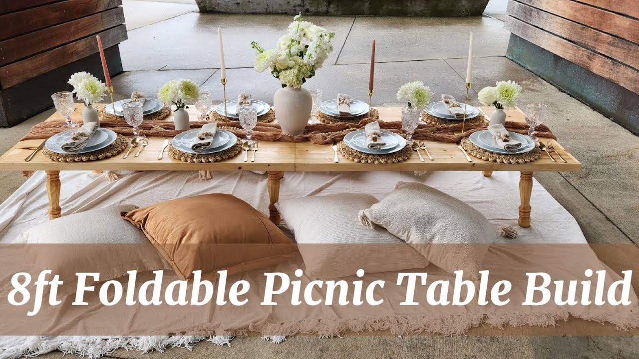 8Ft Foldable Picnic Table Build | Boho Luxury Picnic