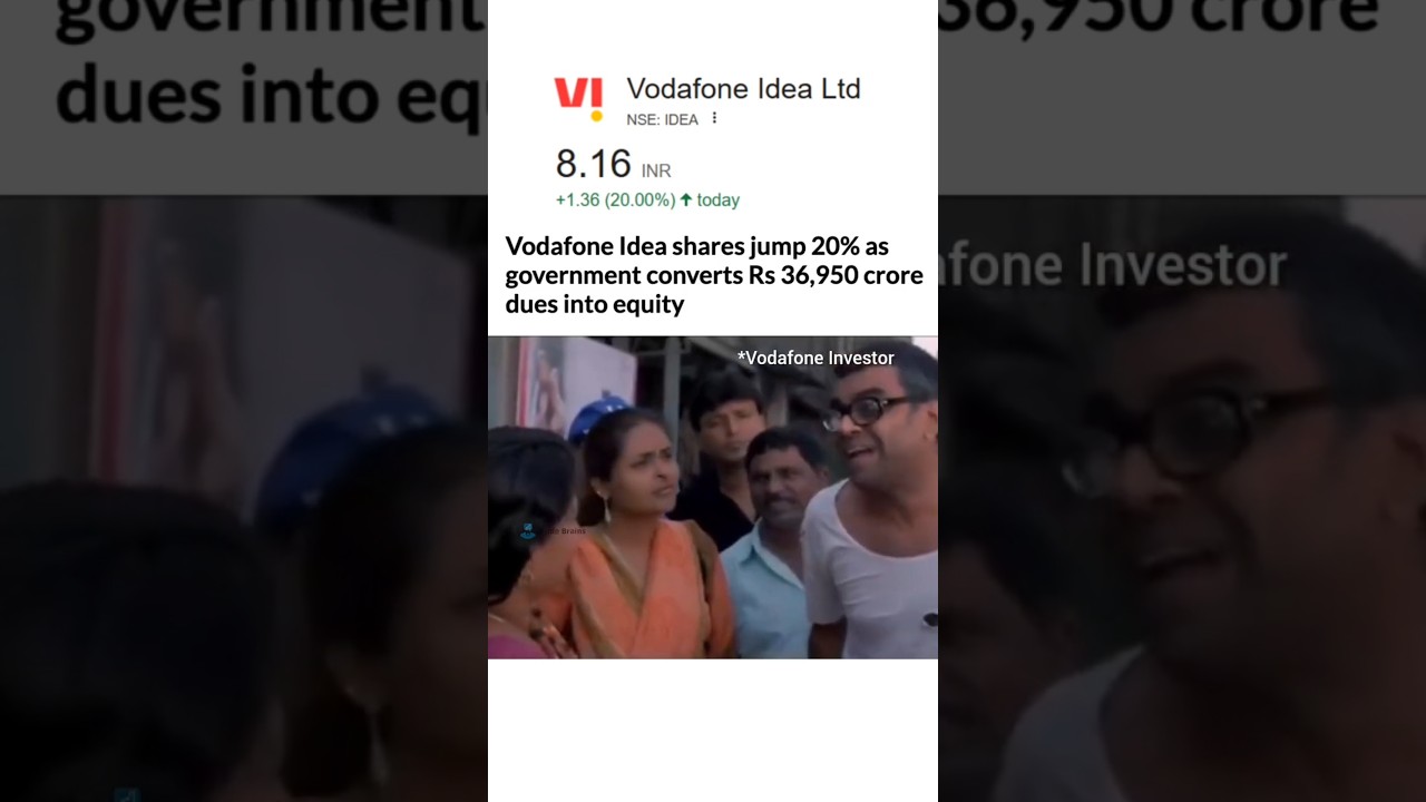Vodafone Idea Stock Jumps 20% 🚀 | Vi Share Price Rally Explained | Market News #stockmarket #memes
