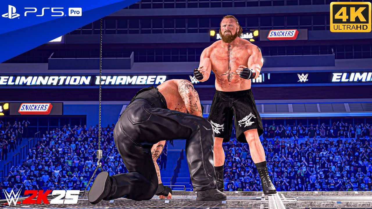 WWE 2K25 — Брок Леснар против Гробовщика | Матч «Ад в клетке» | PS5™ Pro [4K60]