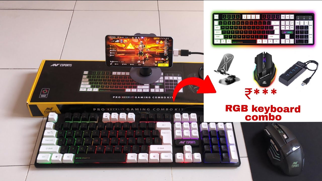 Bestor prodot keyboard mouse usb otg 5 set combo|full setup keymappi ng ⌨️ 🖱️ in mobile PC free fire