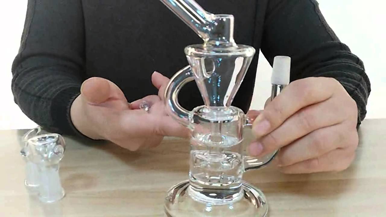 Amazing vortex Recycler Glass concentrated oil rigs Glass oil dabbers with tyre perc 14.5mm
