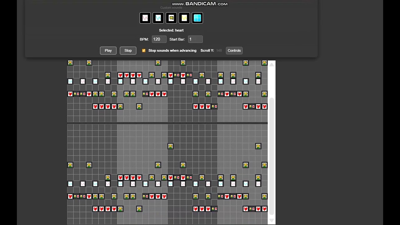 Watch me create a song in my Mario Paint Style Music Creator websim project