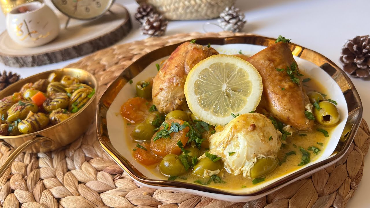شطيطحة دجاج بالزيتون تقتل بالبنة أكدولي على معقدة مليح 😋توجد ليه ليه بلمسات خاصة تجي ما تتشبعش 😋