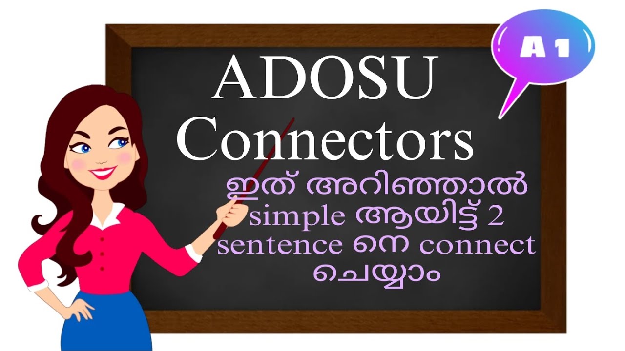 ADOSU Connectors A1 Grammatik portion In Malayalam. Easy To Learn German Grammer.