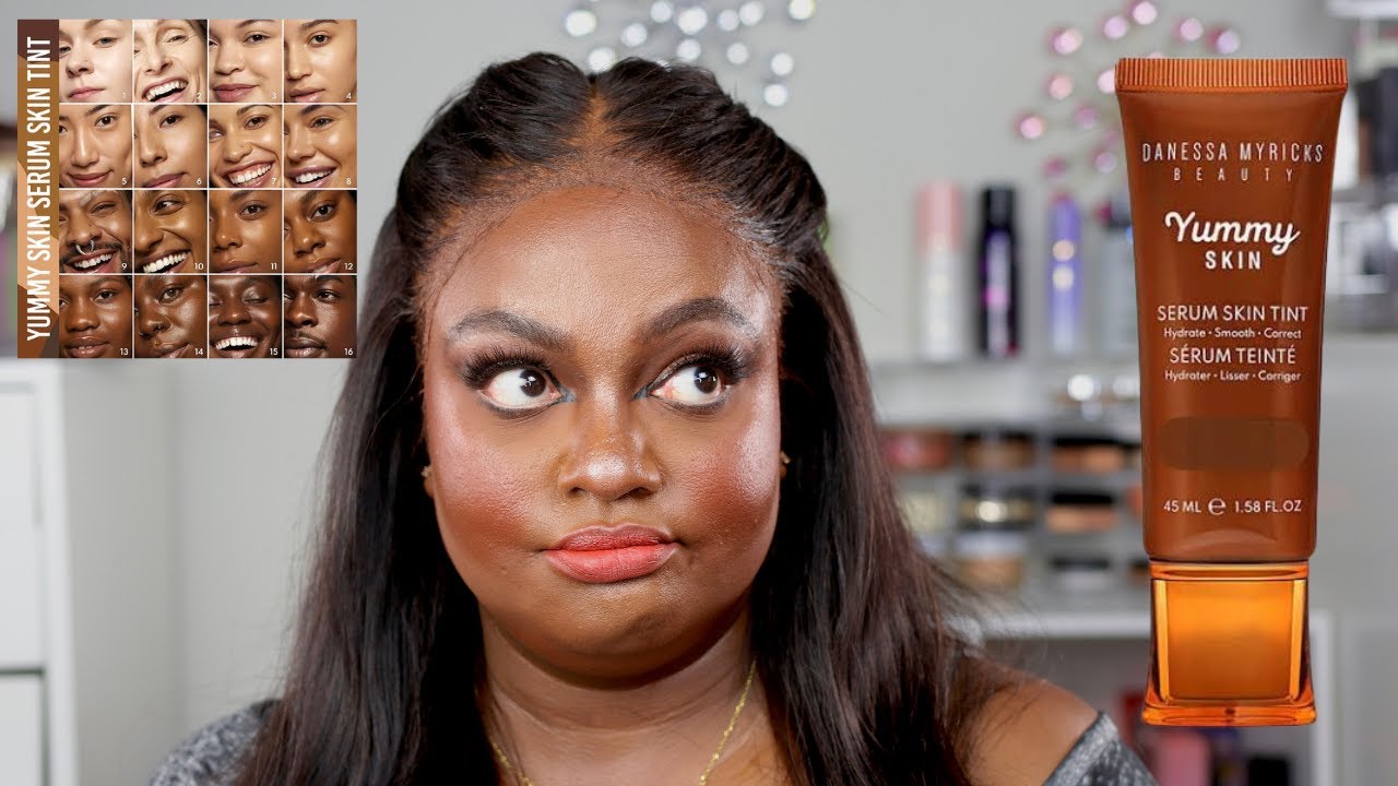 Trying the  New Danessa Myricks Yummy Skin Serum Skin Tint Review & Wear Test *Oily Skin Friendly???