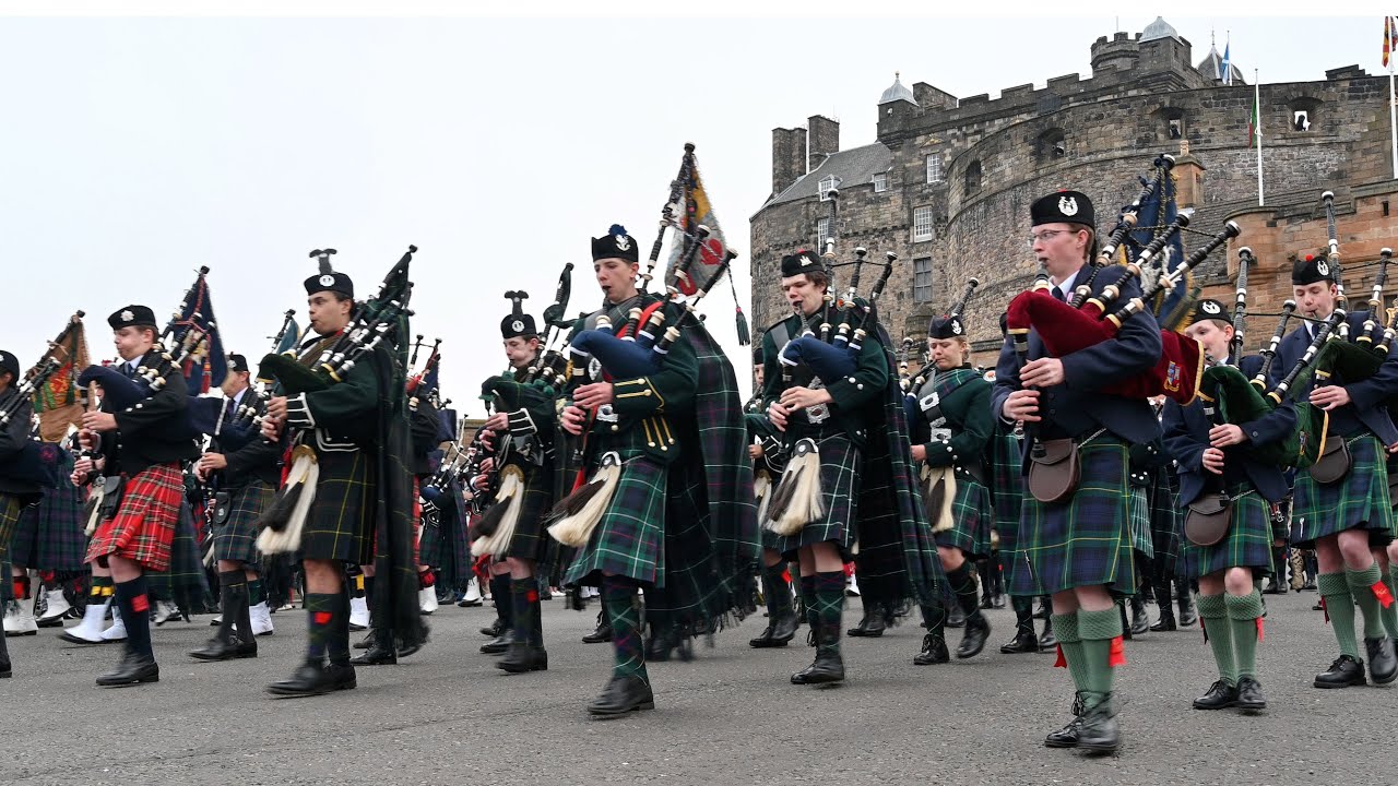 The Ceremony of Beating Retreat at Edinburgh Castle  2024 - CCF- Massed pipes and Drums