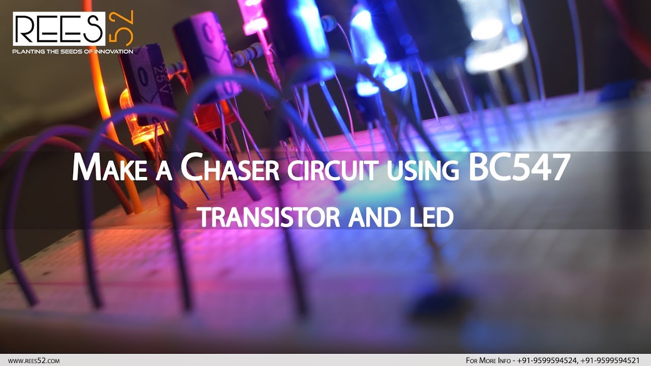 Make a Led Chaser circuit using Transistor BC547 and Leds