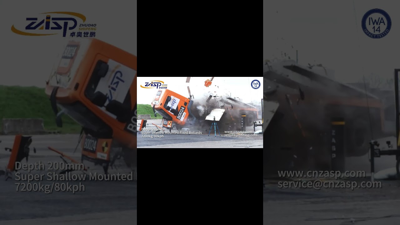 Super Shallow Mounted Fixed Bollards: Truck Crash Test Reveals Unmatched Durability