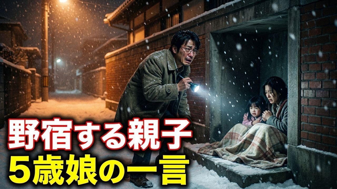 図書館裏で野宿する貧乏親子。妻子を亡くした司書が声をかけ、5歳娘が放った一言に涙が止まらない。