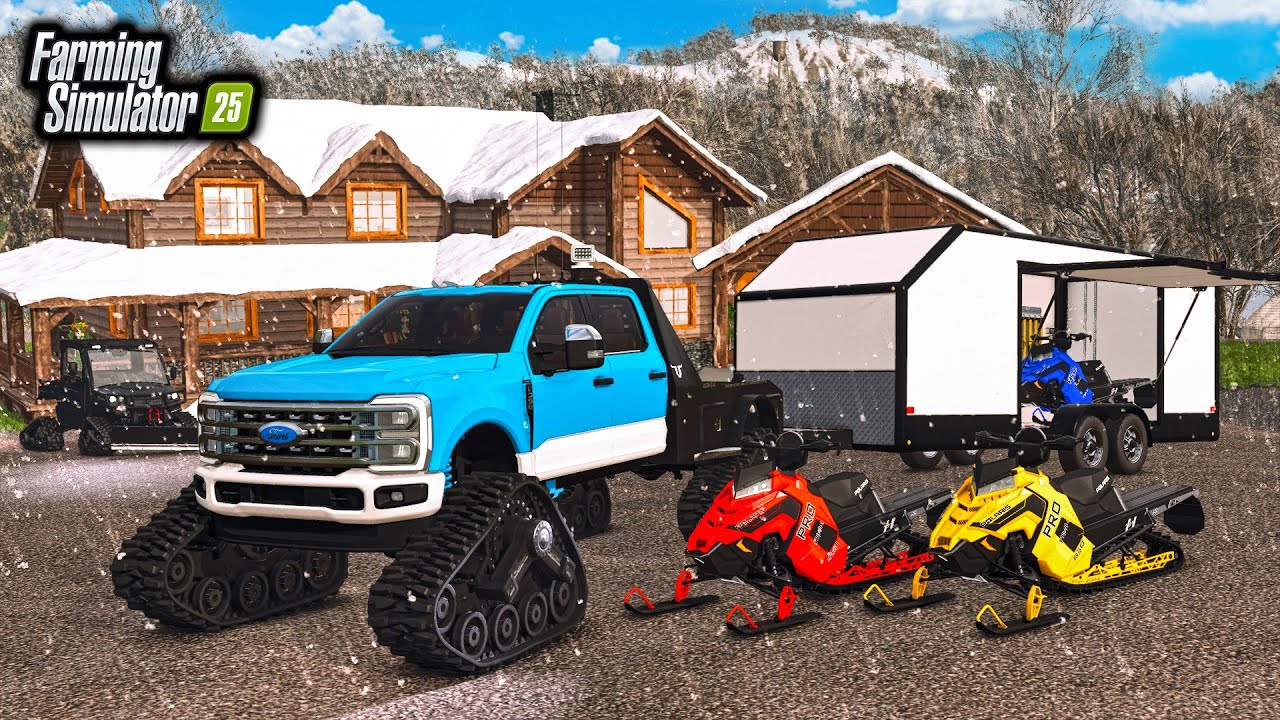 BUILDING $2,999,999 SNOWMOBILING MANSION! (LIFTED TRUCKS & POLARIS) | FS25