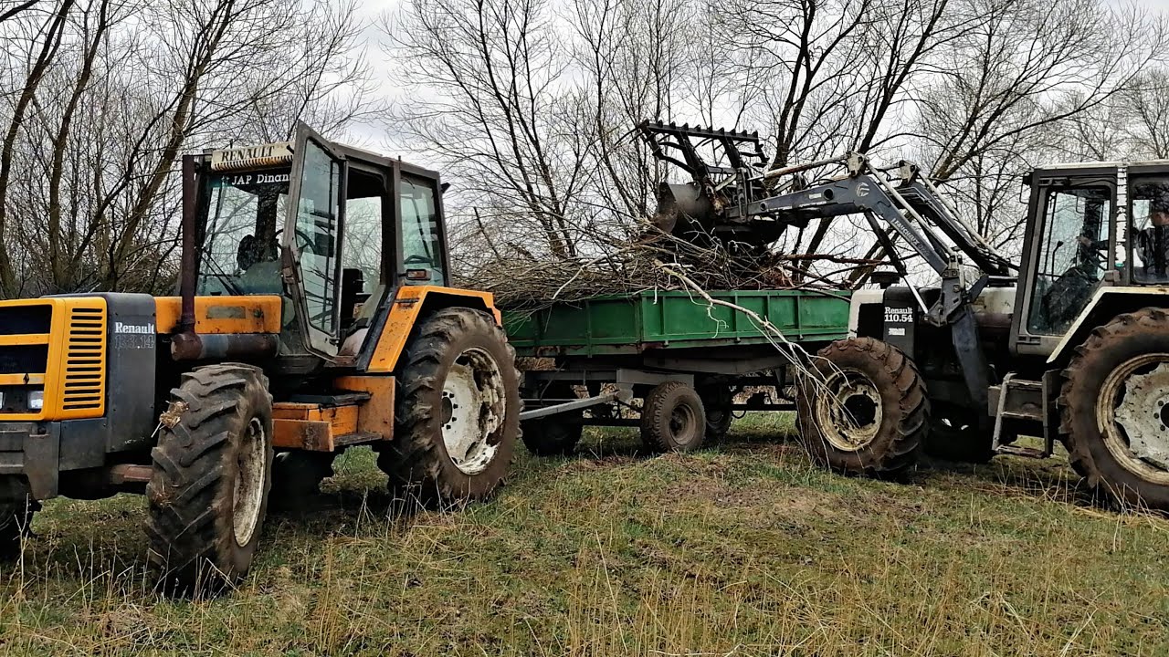 Wyrywanie & Wywożenie Krzaków Z Pola ☆ 2x Renault ☆ 110.54 & 133.14