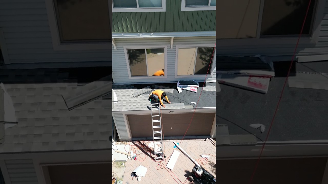 Pro Roofer Installing Roof by HIMSELF! 🏡 #roofing #construction #homedecor