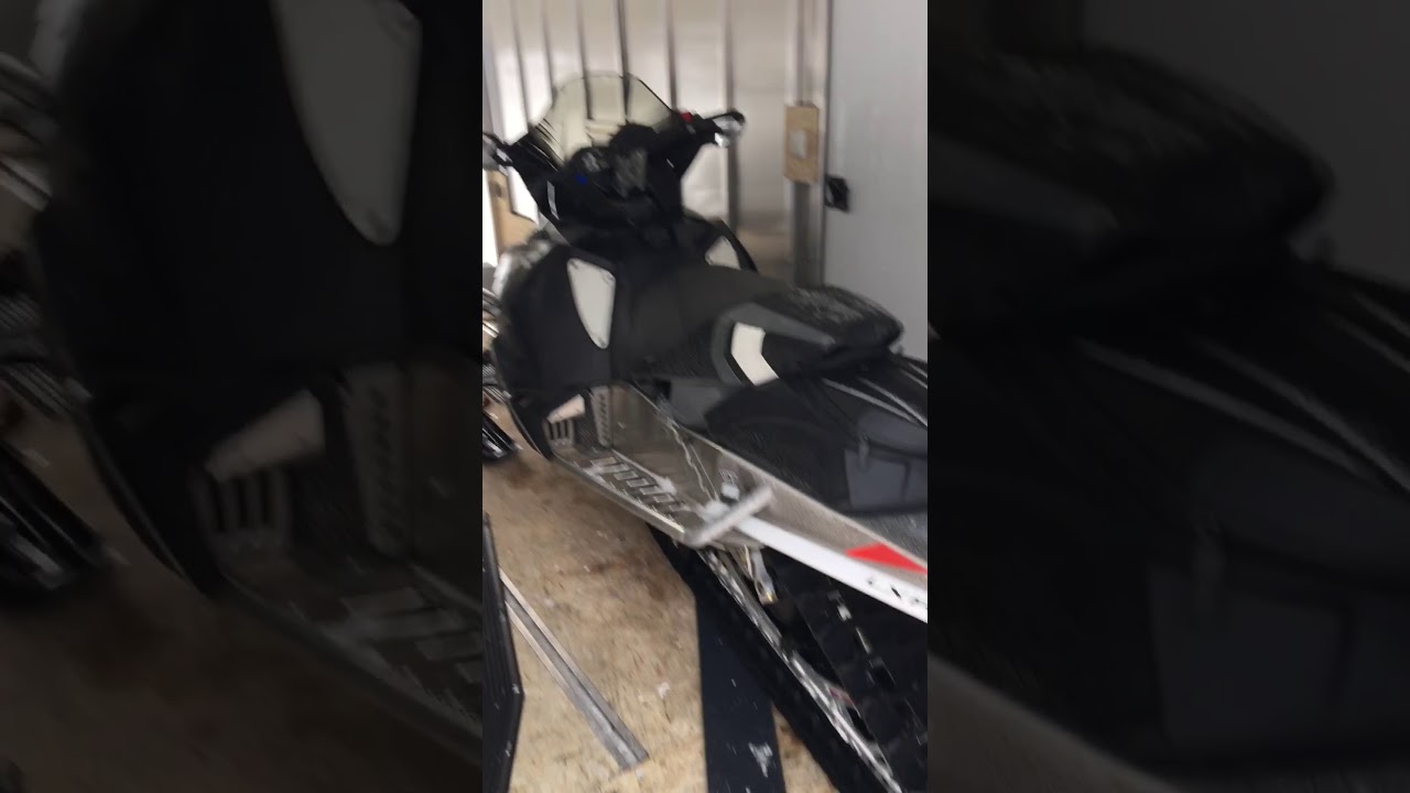 Loading Longtrack Snowmobiles into 7x14 with 5 foot V nose  drive on / off