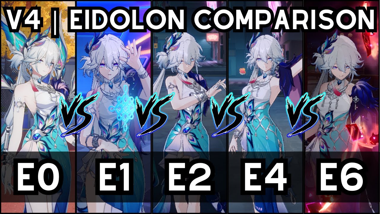 V4 | Yao Guang Eidolon Comparison | E0 vs E1 vs E2 vs E4 vs E6 | Memory of Chaos 4.0 #yaoguang