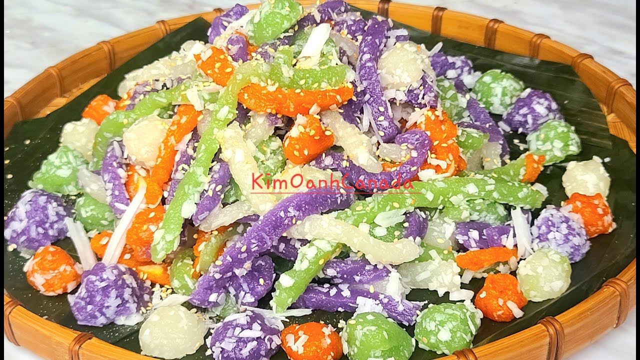 Bí quyết làm bánh tằm khoai mì được mềm dẻo không bị cứng khi để nguội với màu đẹp từ rau củ quả