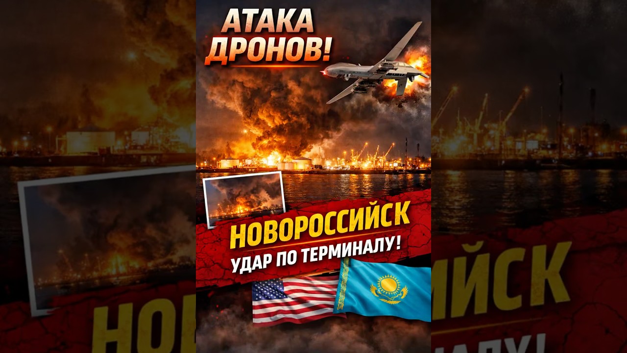 🔥 Дроны атаковали Новороссийск: дым над нефтяным терминалом #новости