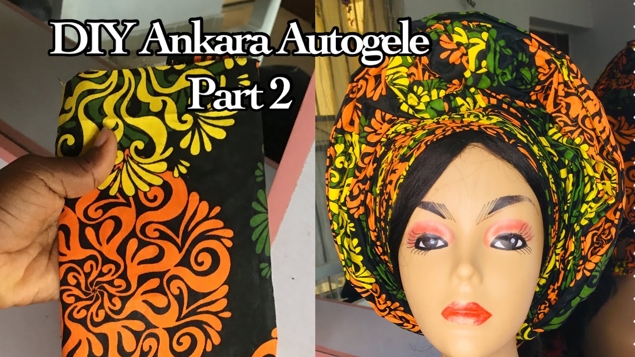 Autogele Tutorial Part 2,How to make autogele  with Ankara. #tutorial  #diy #gele #autogele #shorts