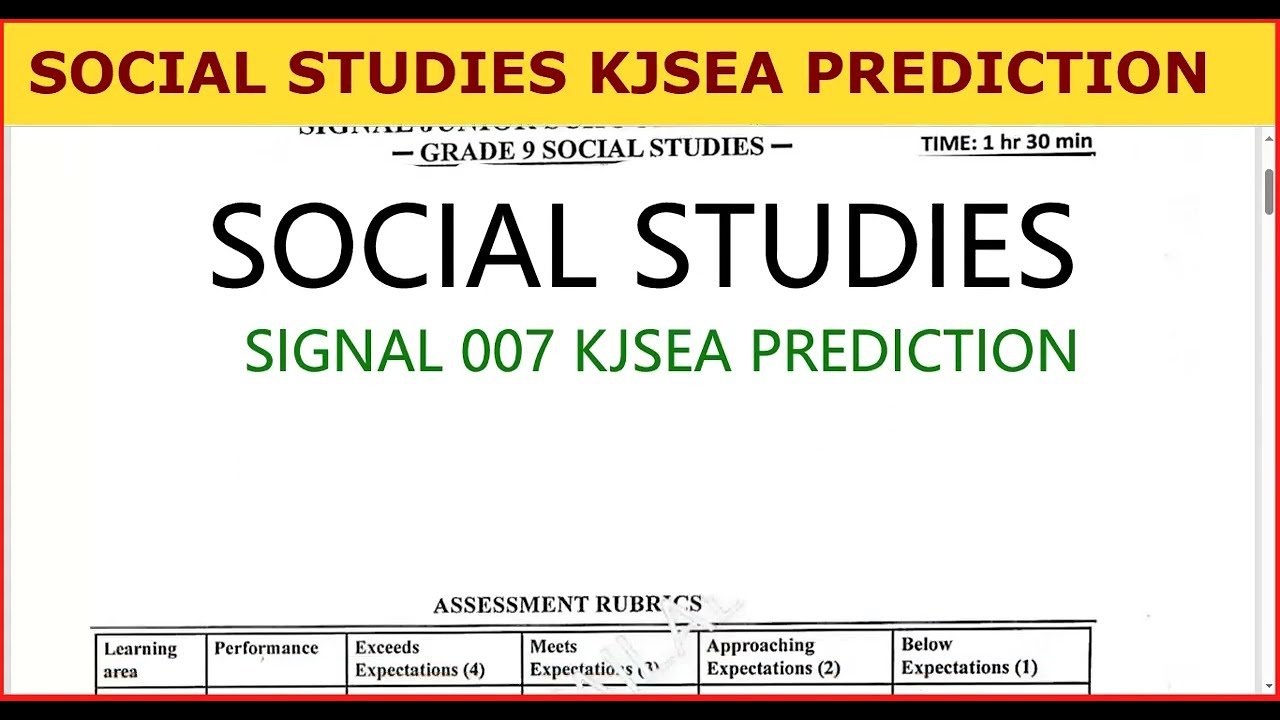 KJSEA PREDICTION 2025 SOCIAL STUDIES SIGNAL 007